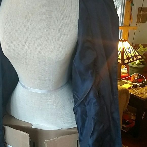 NWT Navy Satin Kids Pea Coat - Picture 6 of 8